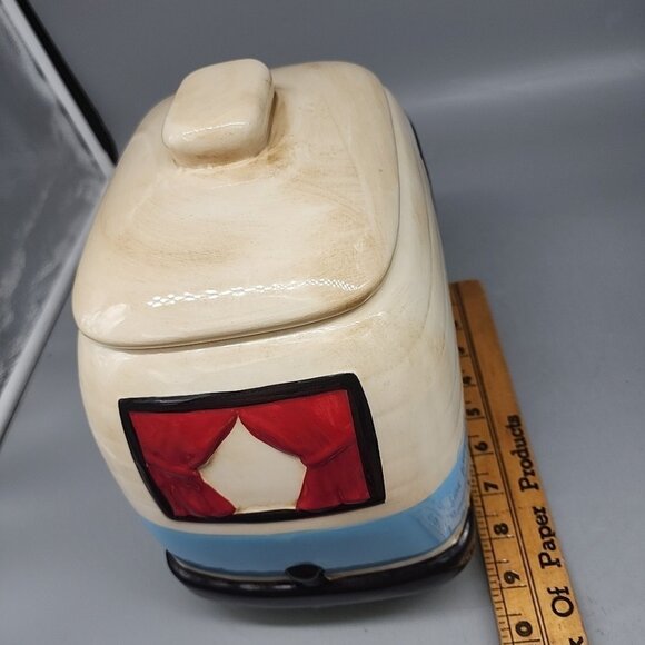 Kellie Montana Cookie Jar Camper Trailer Retro Design White Blue White - Picture 9 of 9